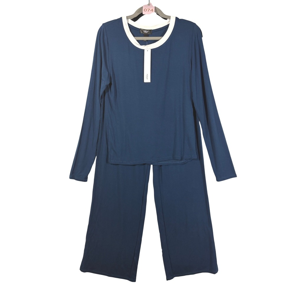 AQUA Sleep Great Escape Pajama Set Starry Night Blue Long Sleeve S I2968